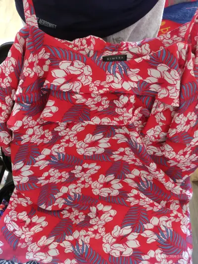 Blusa floral rojo Kimera - miniatura 1
