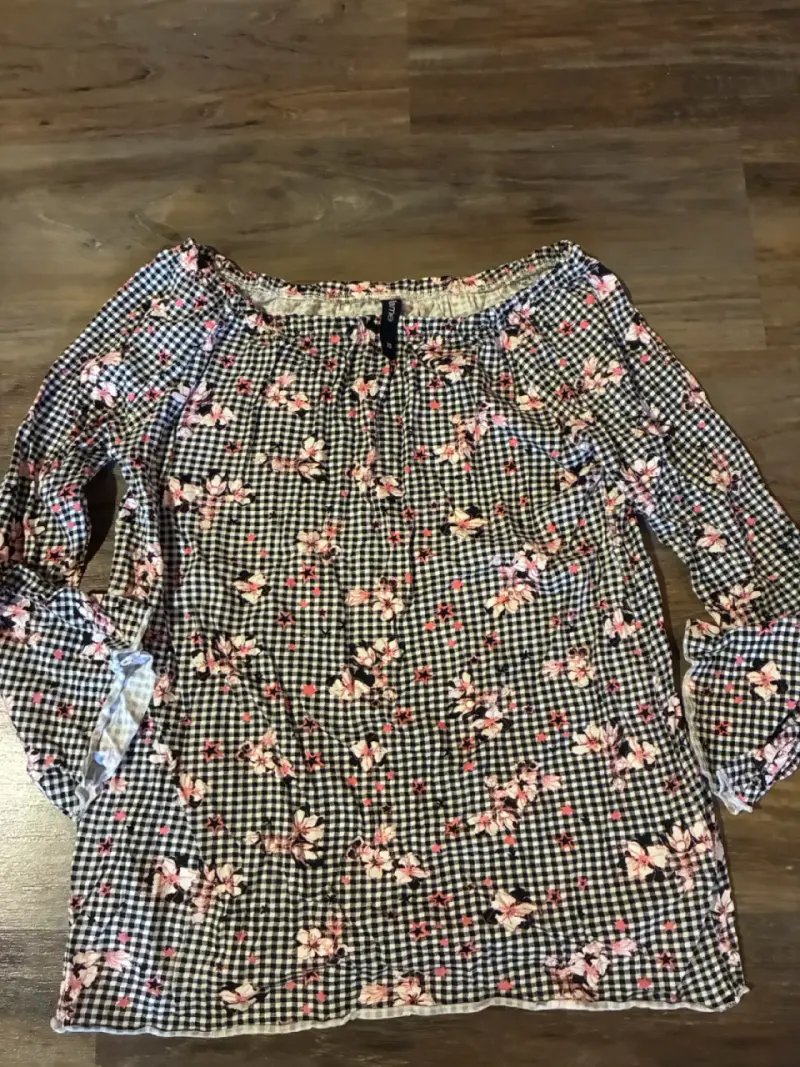 Blusa floral de cuadros para mujer XS - 2