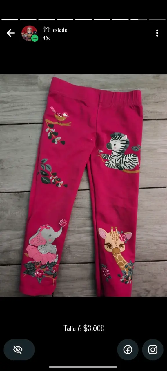 Leggings infantiles rosados con estampado