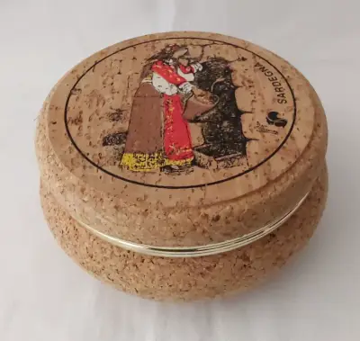 Cajita decorativa de corcho con diseño náutico - miniatura 3