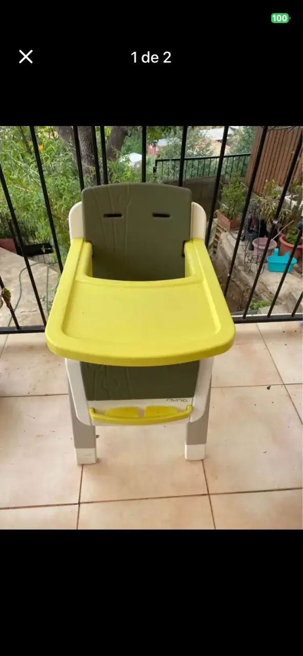 Silla de comer para bebé con bandeja amarilla - 2