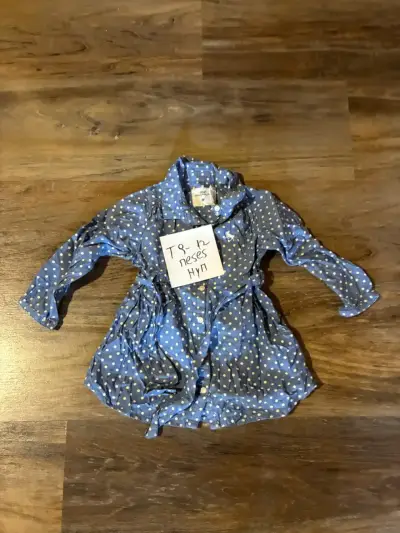 Vestido H&M azul talla 9-12 meses - miniatura 1