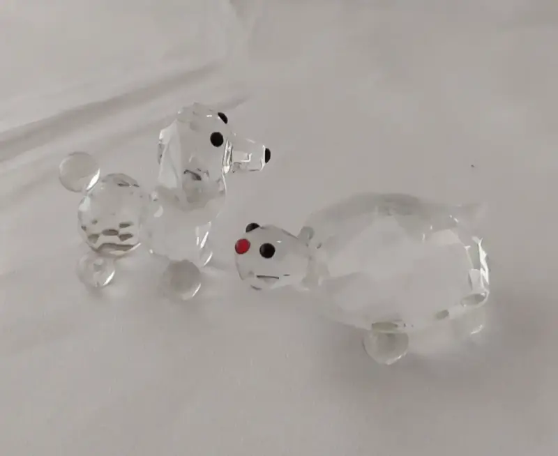 Figuras decorativas de cristal perro y Tortuga - 1