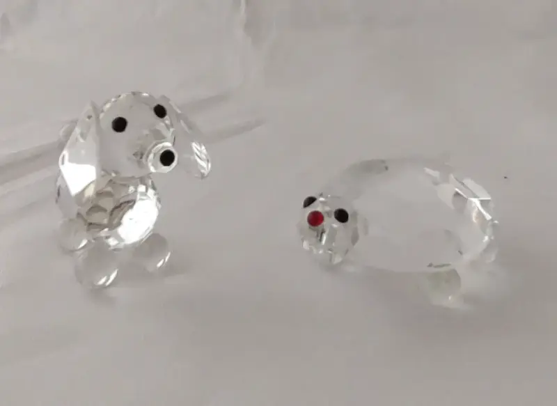 Figuras decorativas de cristal perro y Tortuga - 2