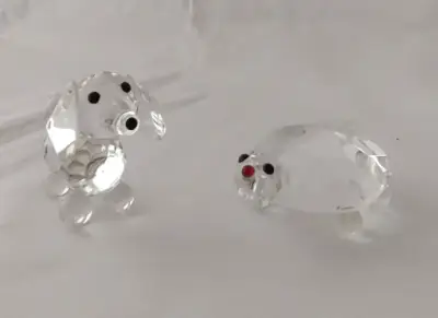 Figuras decorativas de cristal perro y Tortuga - miniatura 2