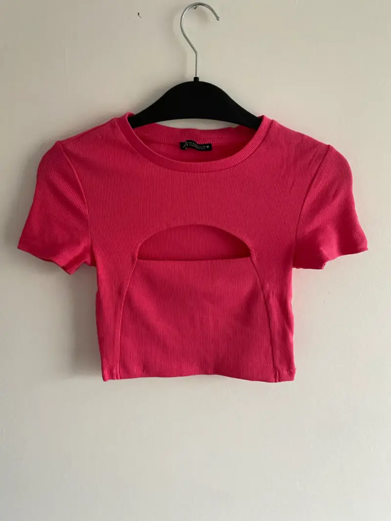 Polera crop top fucsia - 1