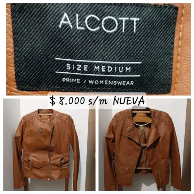 Chaqueta de cuero negra estilo biker - miniatura 2