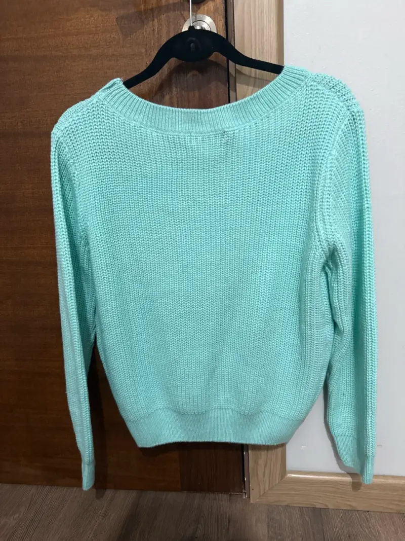 Suéter de punto color menta - 3