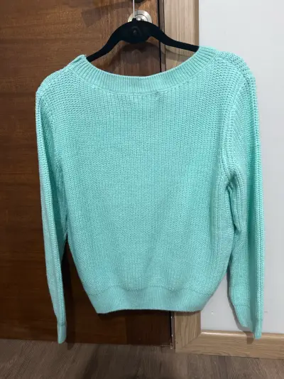 Suéter de punto color menta - miniatura 3