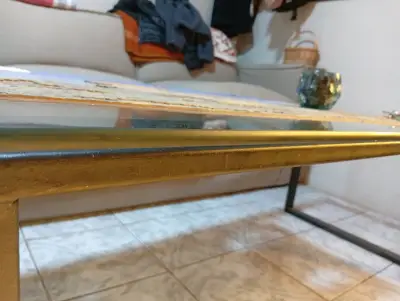 Mesa de centro de vidrio y metal - miniatura 2