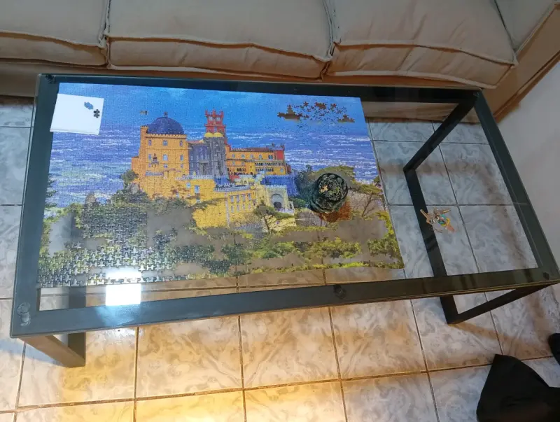 Mesa de centro de vidrio y metal - 4