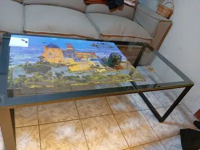 Mesa de centro de vidrio y metal - miniatura 5