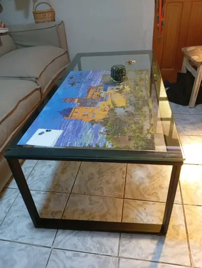 Mesa de centro de vidrio y metal - miniatura 6