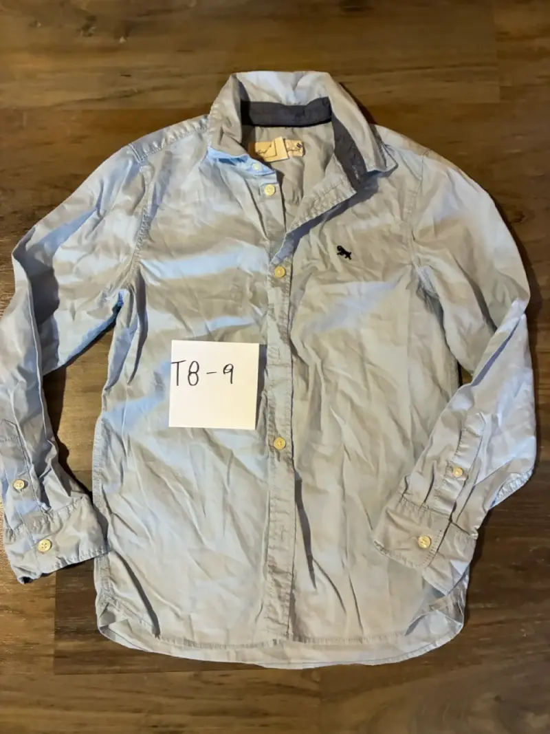 Camisa celeste Niño manga larga talla 8-9 - 2