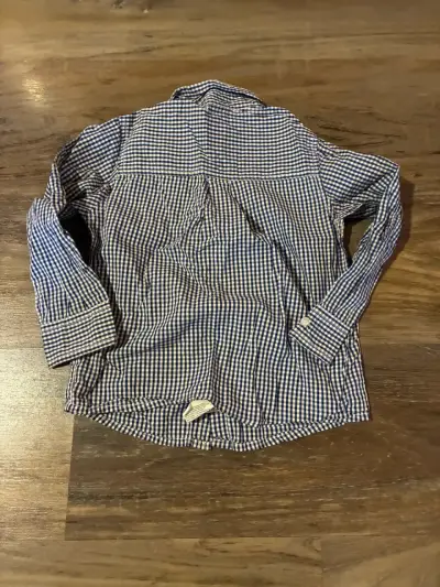 Camisa a cuadros azul para niño talla 3-4 - miniatura 3