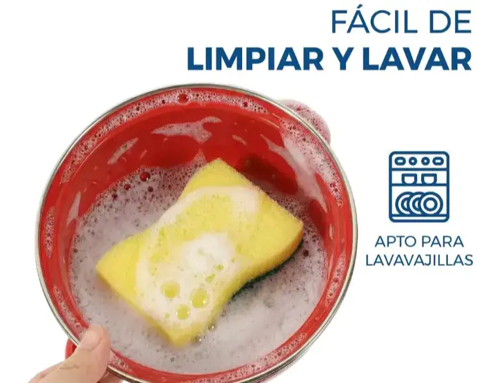 Juego de ollas peltre rojas con tapa de vidrio - 3