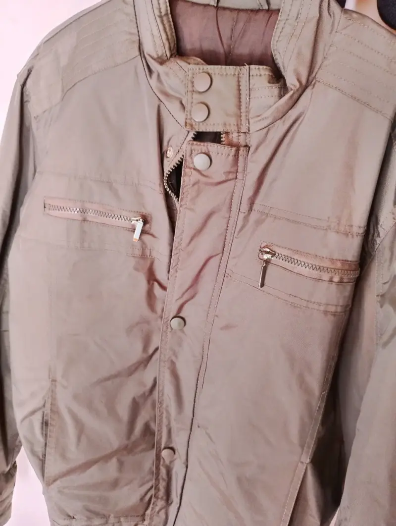 Chaqueta de hombre verde militar con cierre - 2