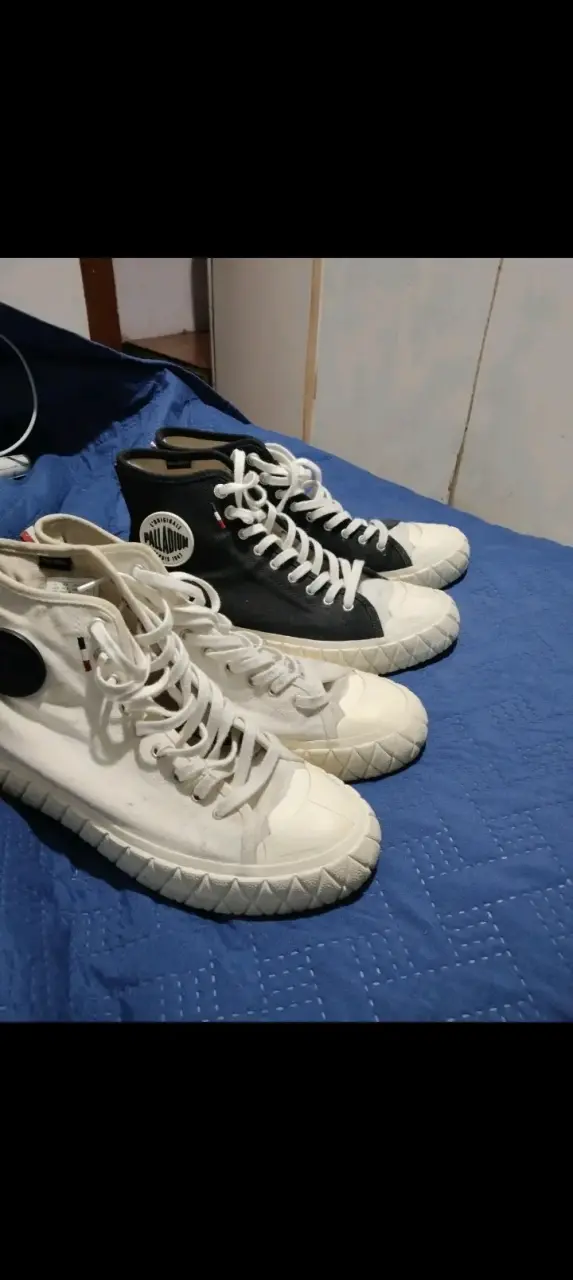 Zapatillas Palladium altas en blanco y negro