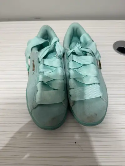 Zapatillas Puma de gamuza verde menta - miniatura 1