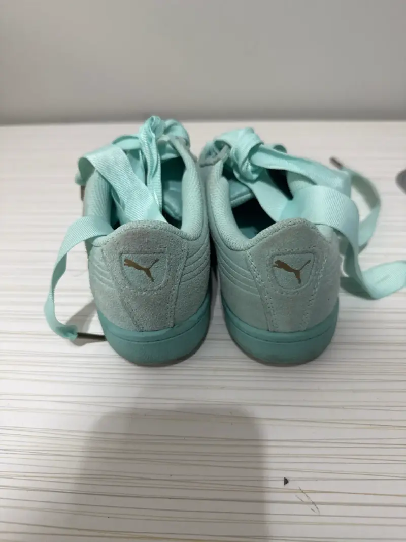 Zapatillas Puma de gamuza verde menta - 4