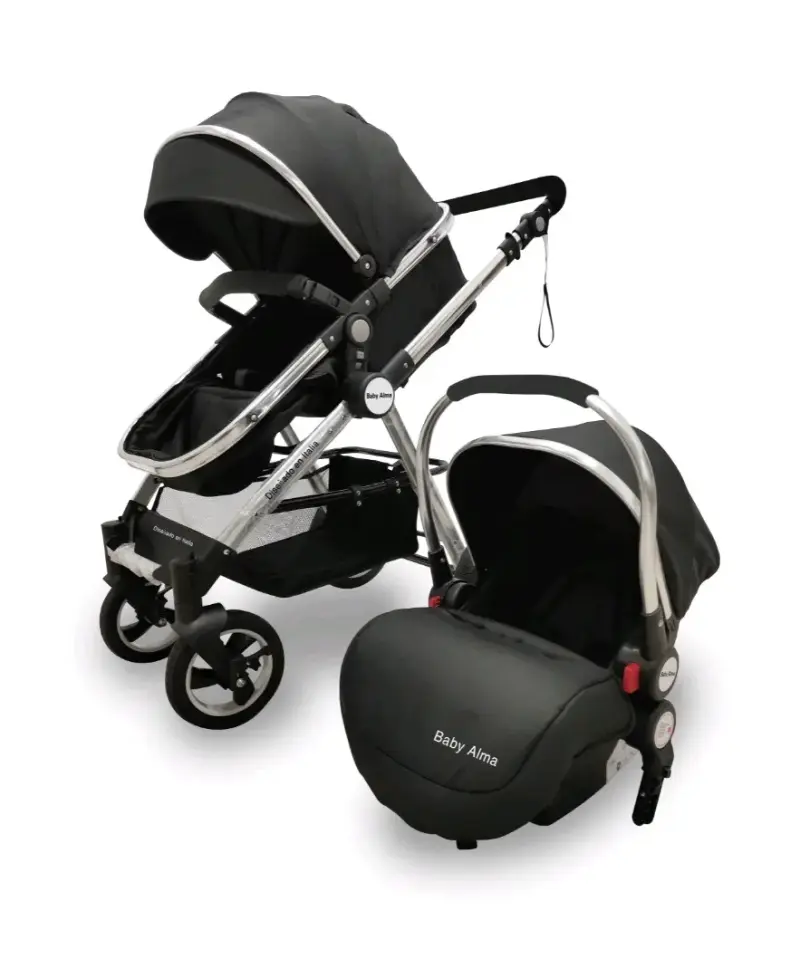 Coche de bebé Baby Alma con silla de auto - 1