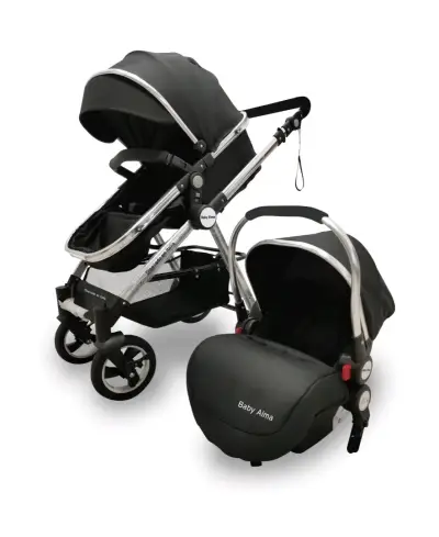 Coche de bebé Baby Alma con silla de auto - miniatura 1