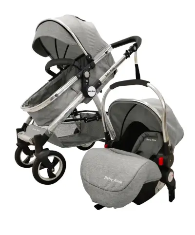 Coche de bebé Baby Alma con silla de auto - miniatura 2