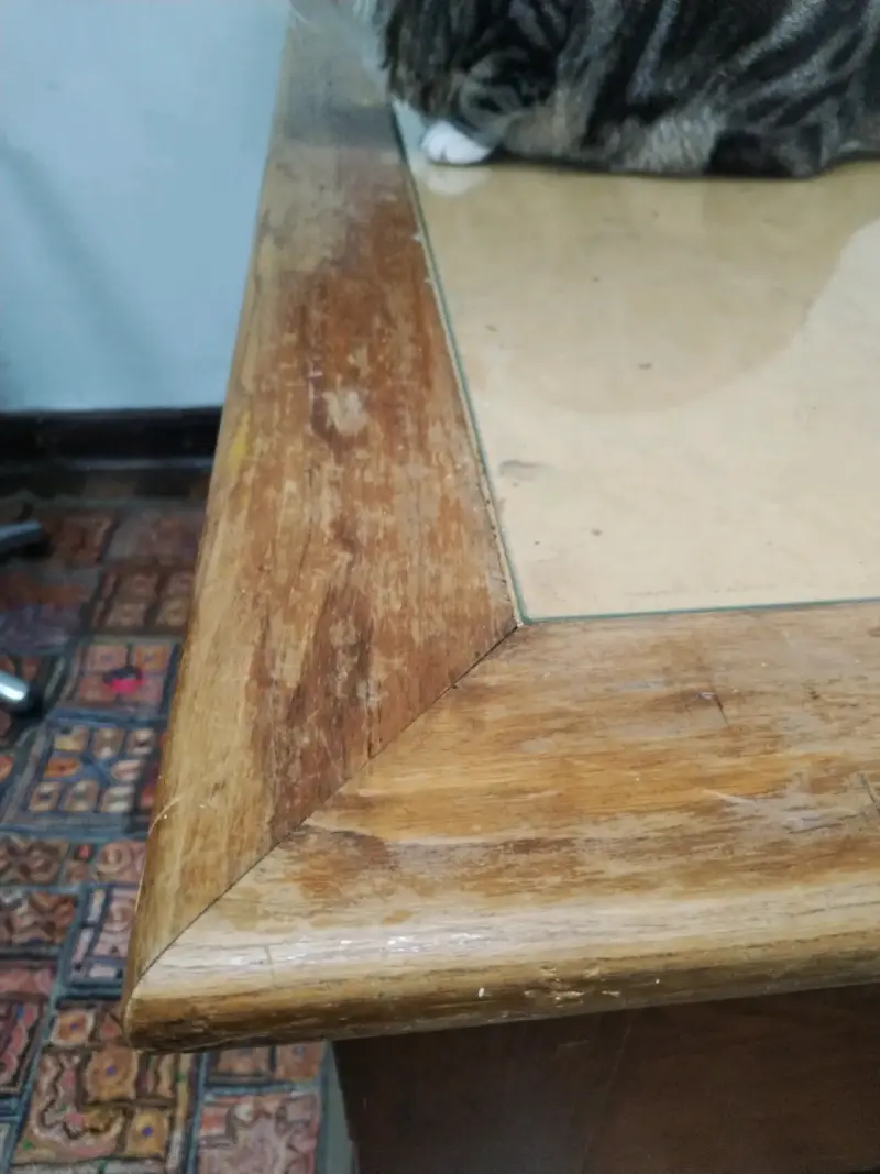 Escritorio de madera vintage con cajones - 2