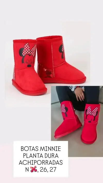 Botas Minnie Mouse rojas para niña - miniatura 1