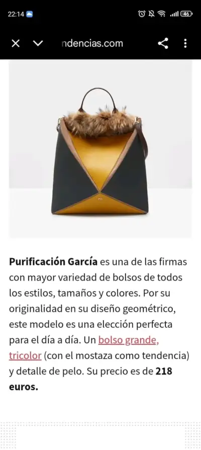Bolso de cuero tricolor con detalle de piel - miniatura 2