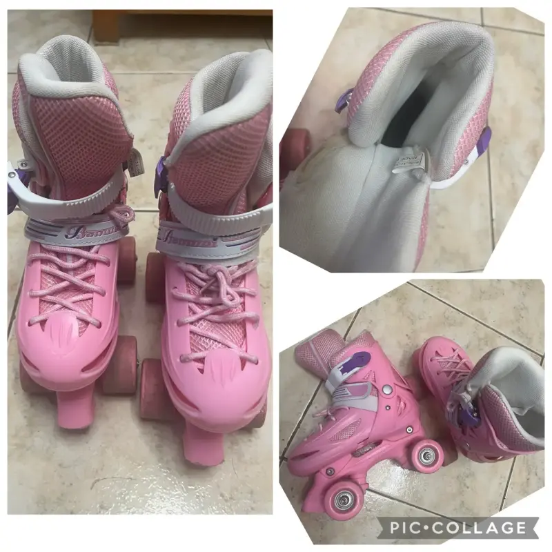 Patines rosados de cuatro ruedas para niña - 4