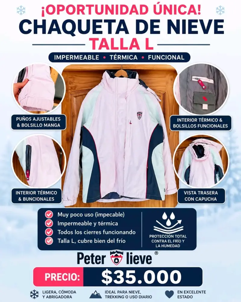 Chaqueta de nieve impermeable talla L - 1