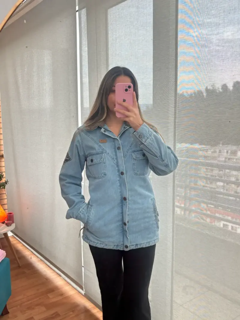 Chaqueta de mezclilla con forro de lana Xs-S - 3