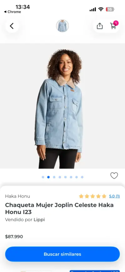 Chaqueta de mezclilla con forro de lana Xs-S - miniatura 4