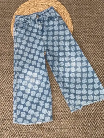 Jeans anchos con estampado umbrale Kids talla 4 - miniatura 1