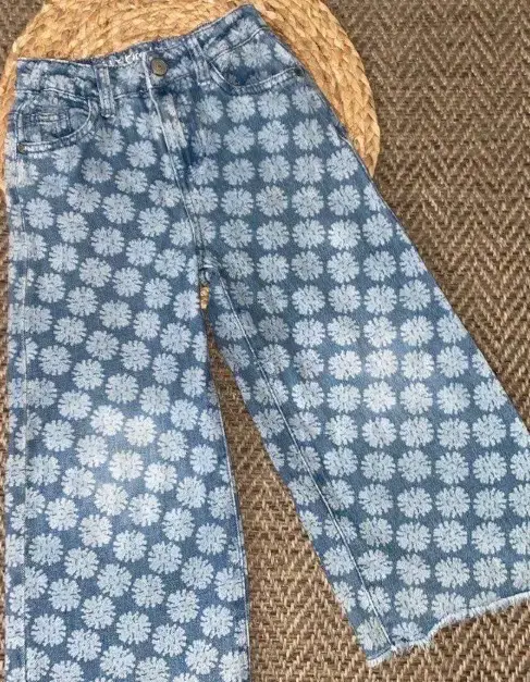 Jeans anchos con estampado umbrale Kids talla 4 - 3
