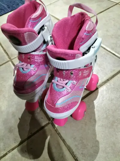 Patines rosados con brillo para niñas - miniatura 2