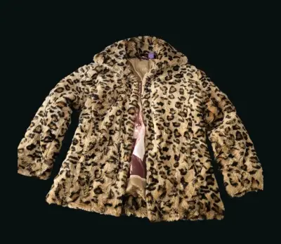 Abrigo de piel sintética estampado leopardo T14 - miniatura 1