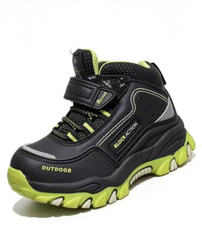 Zapatillas outdoor negras /verdes y cafe/gris - miniatura 1