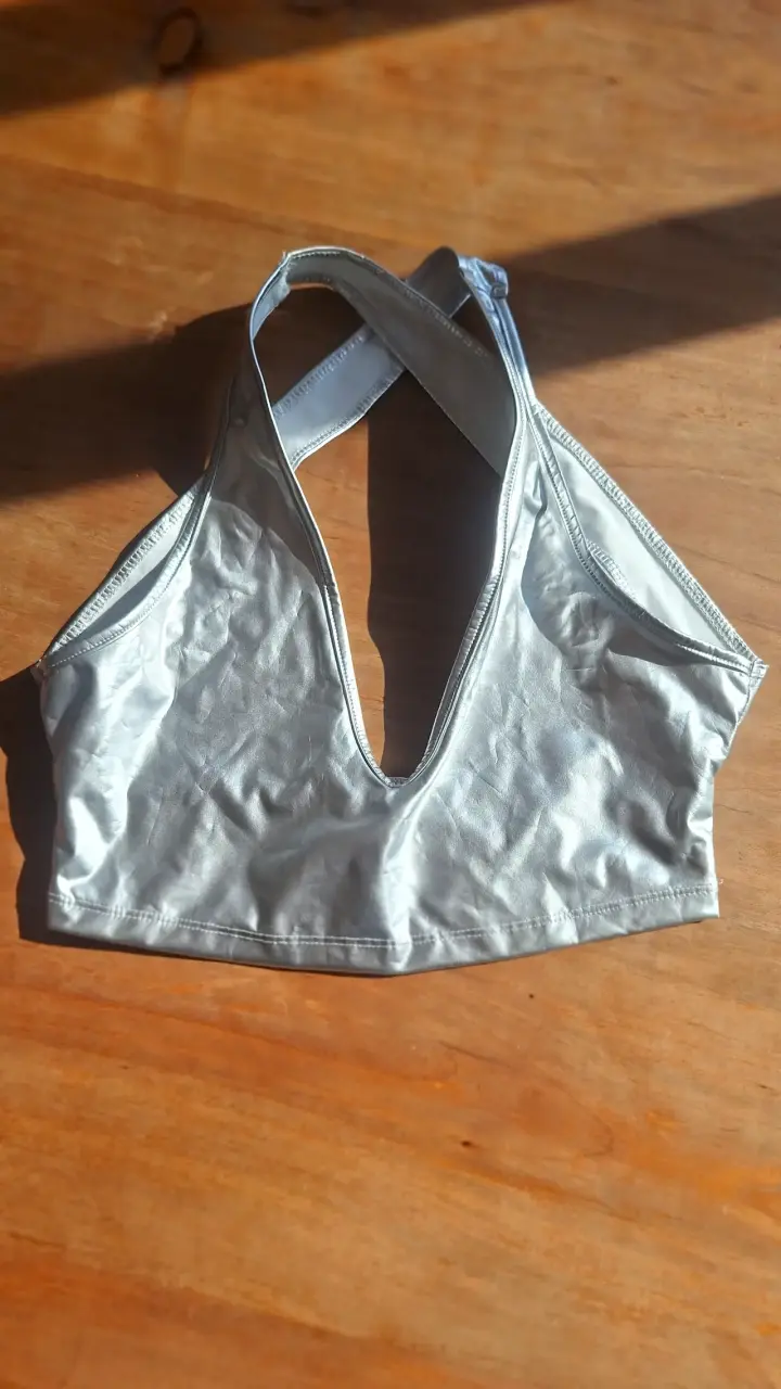 Top plateado brillante - 1