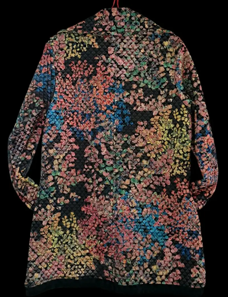 Abrigo estampado multicolor con botones - 2