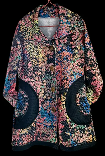 Abrigo estampado multicolor con botones - miniatura 3