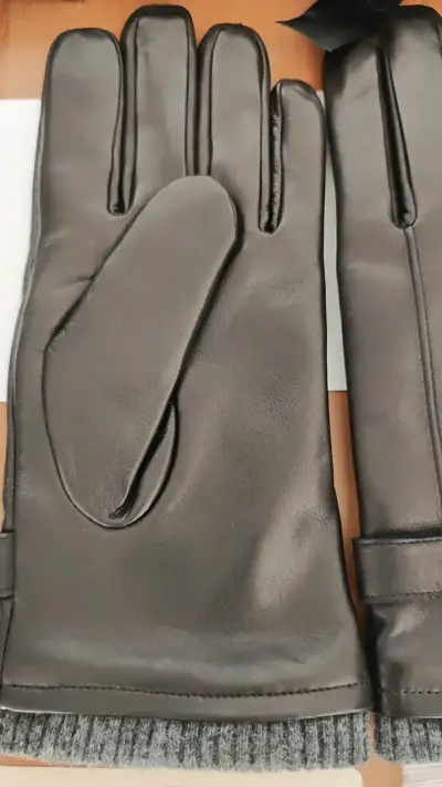 Guantes de cuero Gino Rodinis negros - miniatura 2