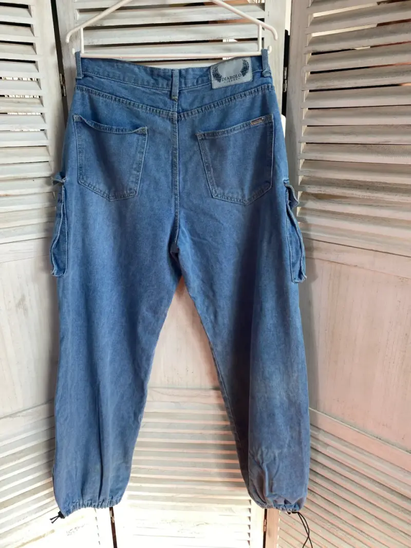 Jeans cargo desgastados para hombre - 2