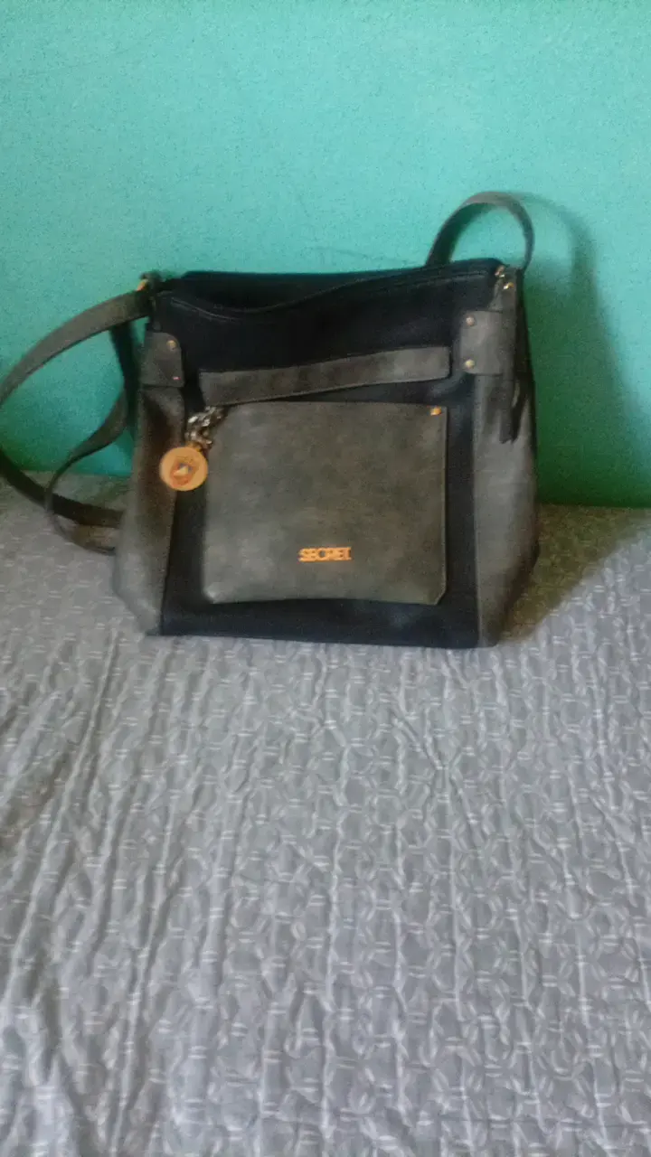 Bolso de hombro Secret negro y gris
