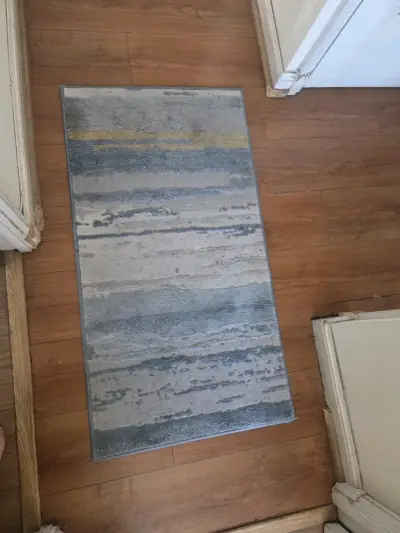 Alfombra moderna azul y beige - miniatura 2