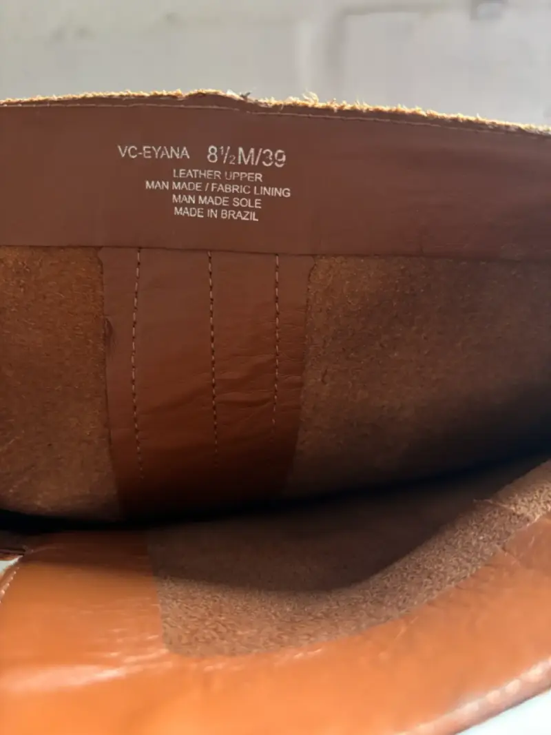 Botas largas de cuero marrón con tacón - 6