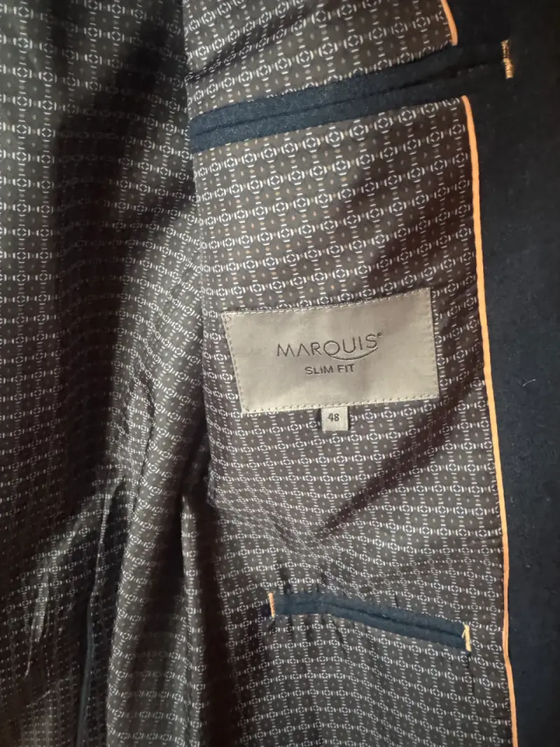 Blazer- veston azul marino marquiz talla 48 - 3