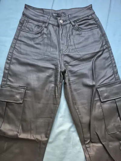 Pantalones de cuero mujer 36 - miniatura 2