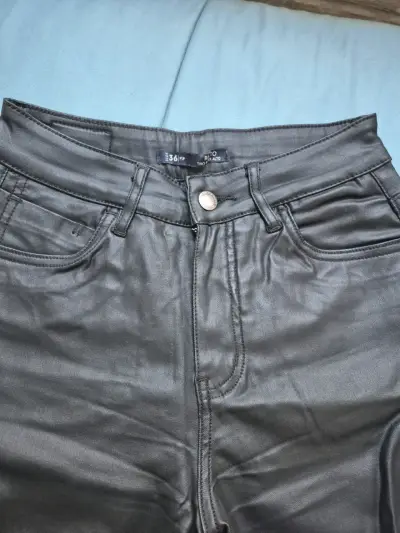 Pantalones de cuero mujer 36 - miniatura 3